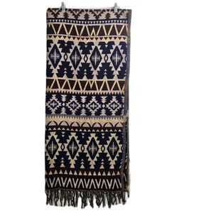 New BHANTI Kerala Blanket Scarf 77"L x 38"W (+4" trim) Tibet Inspired